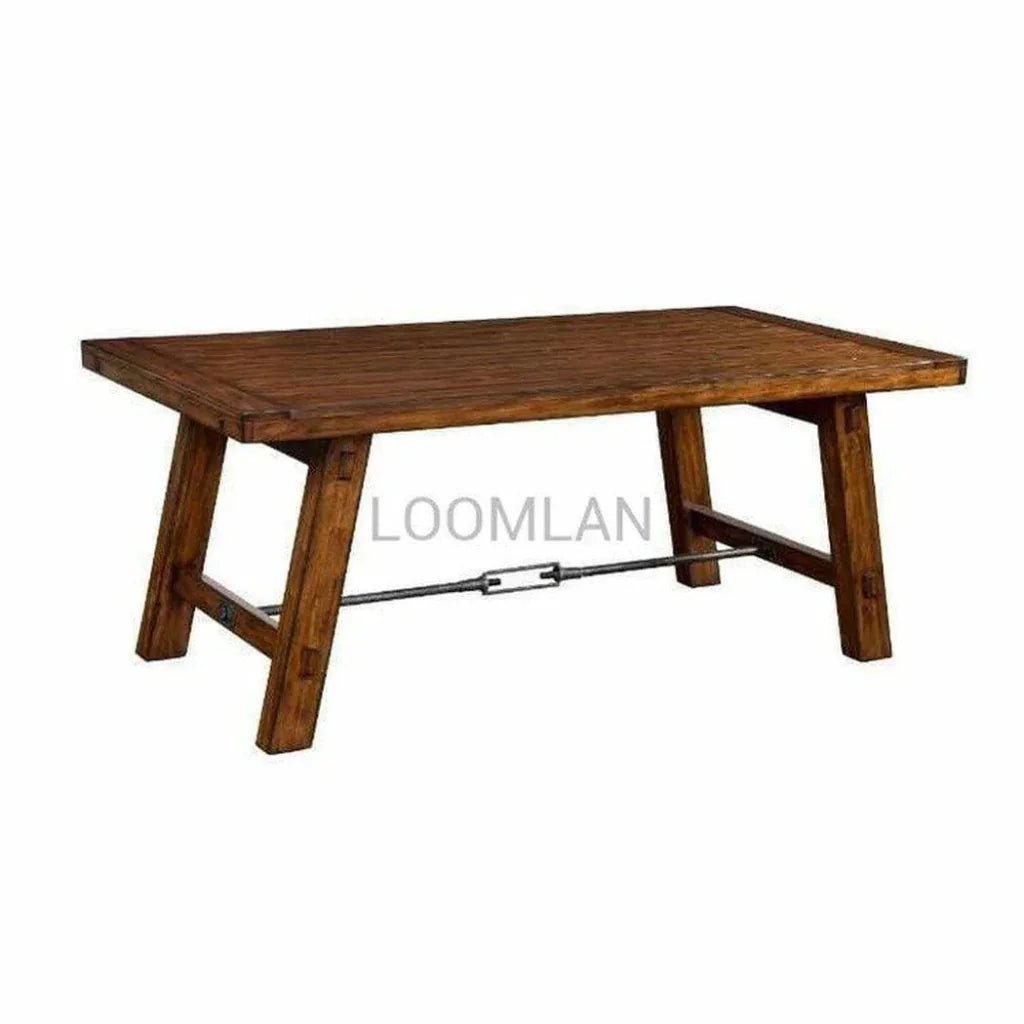 Rustic Rectangle Dining Table for 6 or 8-Dining Tables-Sunny D-LOOMLAN
