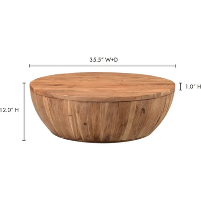 Rustic Solid Acacia Wood Coffee Table - LOOMLAN - Moe's Home - Coffee Tables