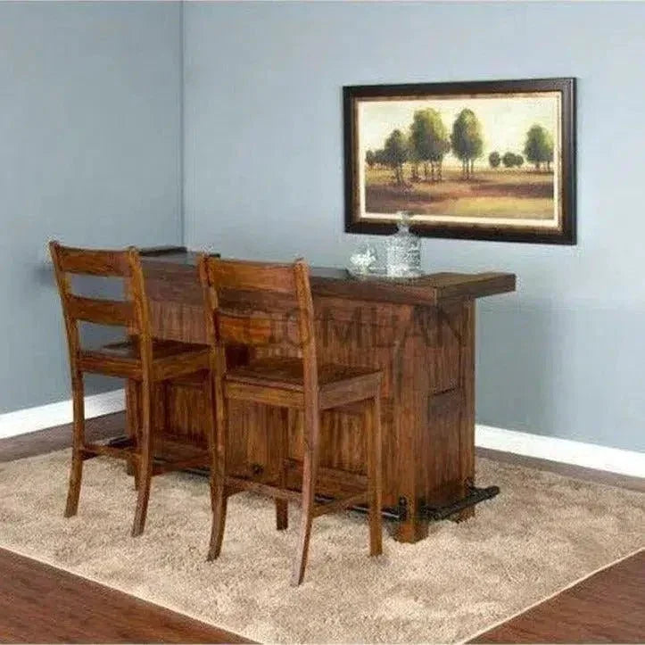 Rustic Tuscany Ladderback Wooden Barstool - LOOMLAN - Sunny D - Bar Stools