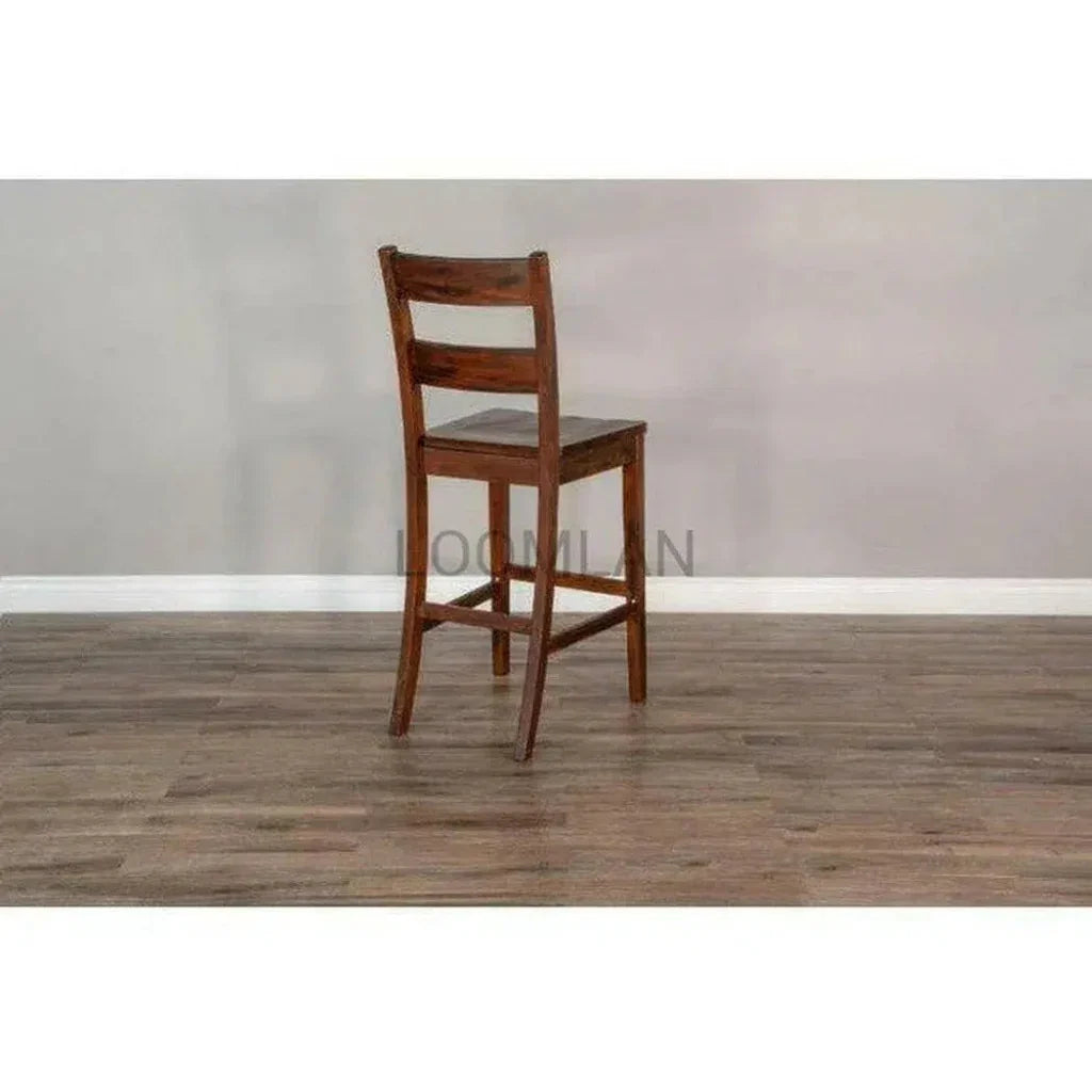 Rustic Tuscany Ladderback Wooden Barstool - LOOMLAN - Sunny D - Bar Stools