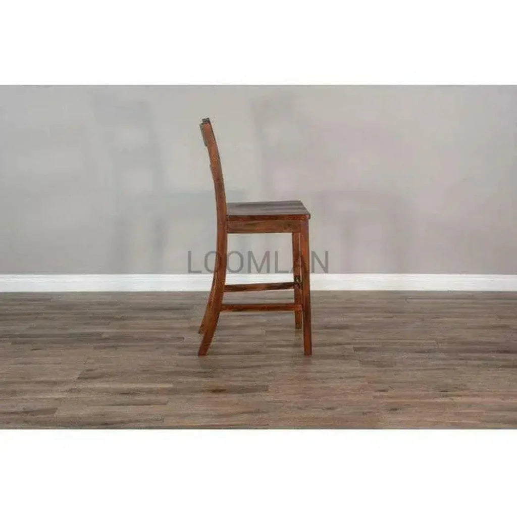 Rustic Tuscany Ladderback Wooden Barstool - LOOMLAN - Sunny D - Bar Stools