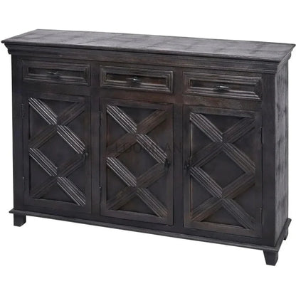 Black Farmhouse Wood Credenza With Drawers - LOOMLAN - LOOMLAN - Sideboards