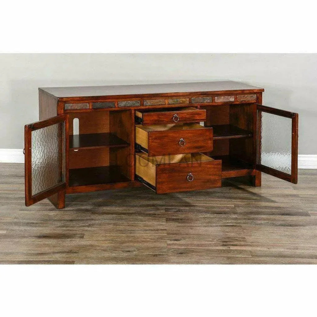 RusticEntertainment Center TV Stand Slate - LOOMLAN - Sunny D - TV Stands & Media Centers