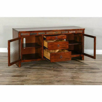 RusticEntertainment Center TV Stand Slate - LOOMLAN - Sunny D - TV Stands & Media Centers