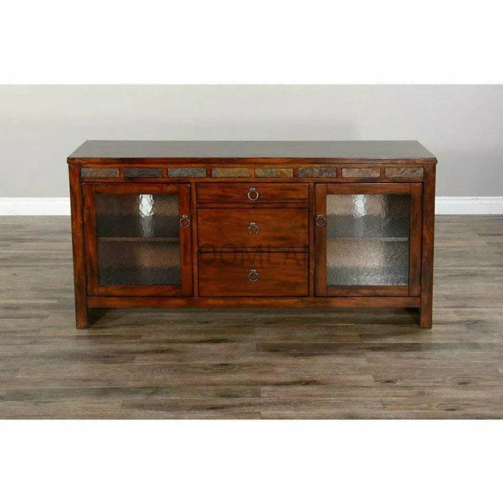 RusticEntertainment Center TV Stand Slate - LOOMLAN - Sunny D - TV Stands & Media Centers