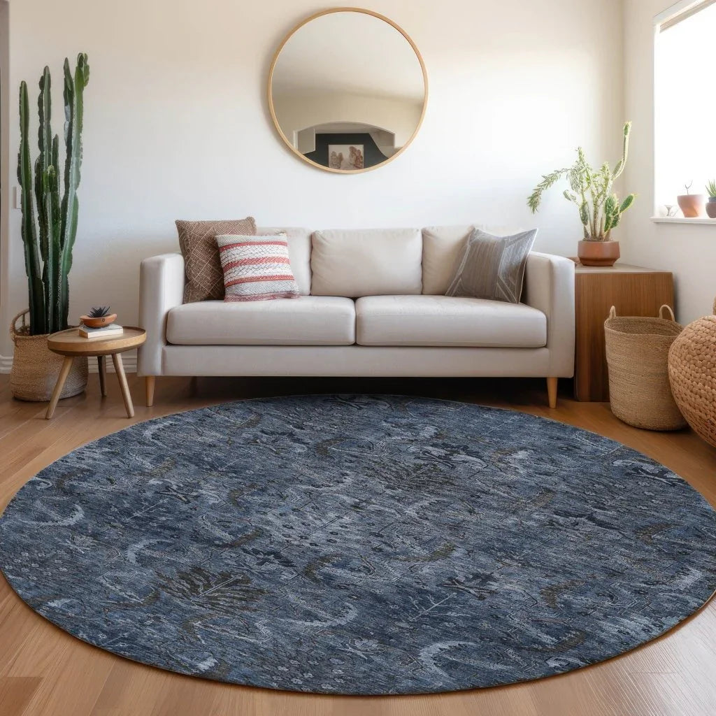 Rustica Blue Washable Indoor-Outdoor Rug-Outdoor Rugs-LOOMLAN Rugs-LOOMLAN