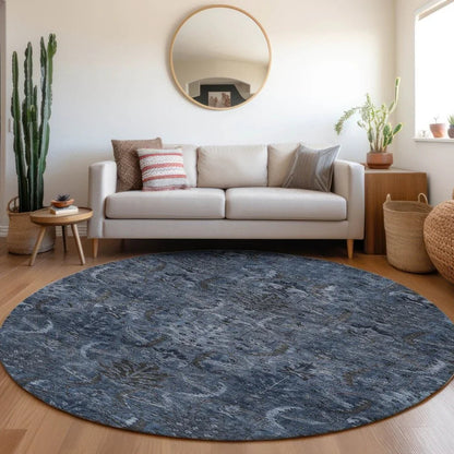 Rustica Blue Washable Indoor-Outdoor Rug-Outdoor Rugs-LOOMLAN Rugs-LOOMLAN