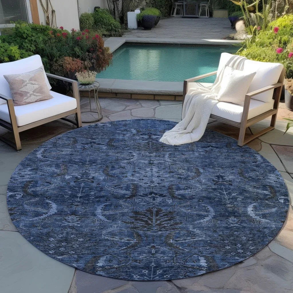 Rustica Blue Washable Indoor-Outdoor Rug-Outdoor Rugs-LOOMLAN Rugs-LOOMLAN