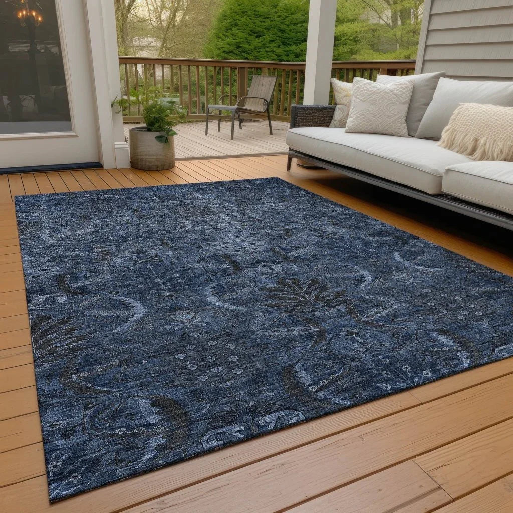 Rustica Blue Washable Indoor-Outdoor Rug-Outdoor Rugs-LOOMLAN Rugs-LOOMLAN