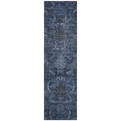 Rustica Blue Washable Indoor-Outdoor Rug-Outdoor Rugs-LOOMLAN Rugs-2'3" x 7'6"-LOOMLAN