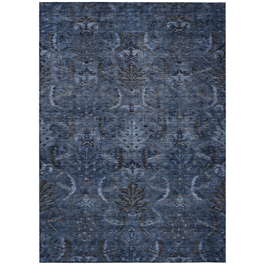 Rustica Blue Washable Indoor-Outdoor Rug-Outdoor Rugs-LOOMLAN Rugs-2'6" x 3'10"-LOOMLAN