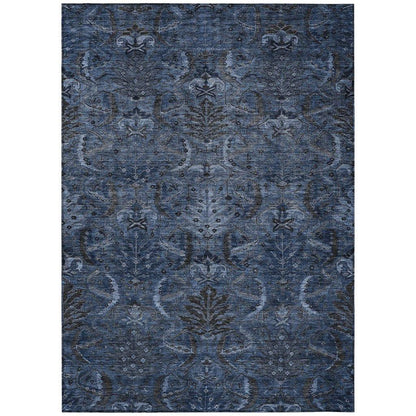 Rustica Blue Washable Indoor-Outdoor Rug-Outdoor Rugs-LOOMLAN Rugs-2'6" x 3'10"-LOOMLAN