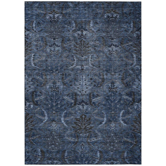 Rustica Blue Washable Indoor-Outdoor Rug-Outdoor Rugs-LOOMLAN Rugs-2'6" x 3'10"-LOOMLAN