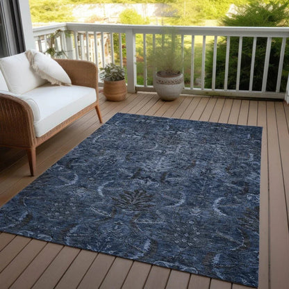 Rustica Blue Washable Indoor-Outdoor Rug-Outdoor Rugs-LOOMLAN Rugs-LOOMLAN