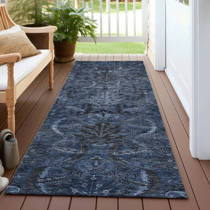 Rustica Blue Washable Indoor-Outdoor Rug-Outdoor Rugs-LOOMLAN Rugs-LOOMLAN