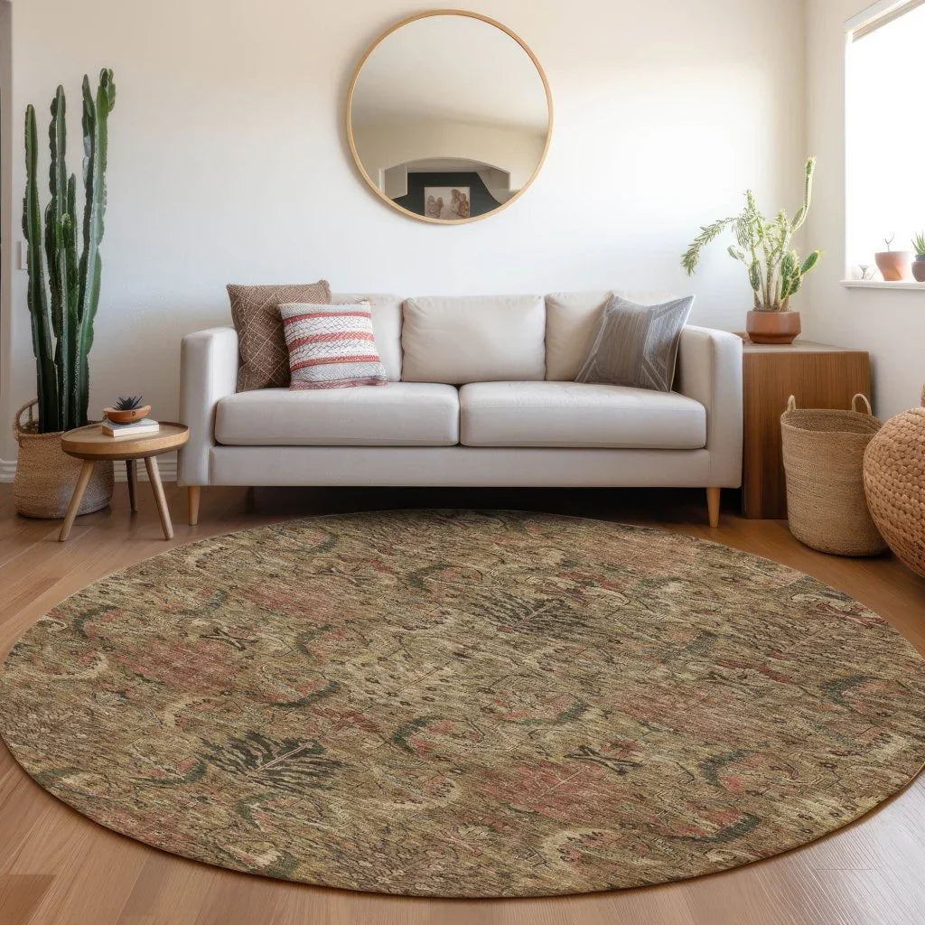 Rustica Brown Washable Indoor-Outdoor Rug-Outdoor Rugs-LOOMLAN Rugs-LOOMLAN