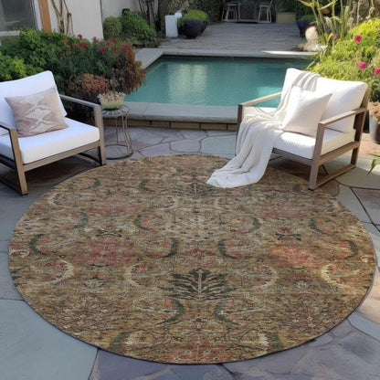 Rustica Brown Washable Indoor-Outdoor Rug-Outdoor Rugs-LOOMLAN Rugs-LOOMLAN