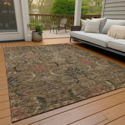 Rustica Brown Washable Indoor-Outdoor Rug-Outdoor Rugs-LOOMLAN Rugs-LOOMLAN