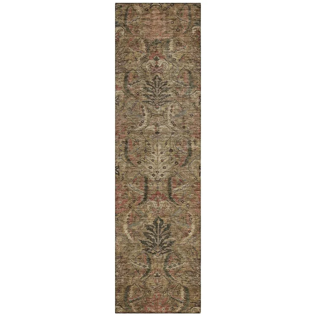 Rustica Brown Washable Indoor-Outdoor Rug-Outdoor Rugs-LOOMLAN Rugs-2'3" x 7'6"-LOOMLAN