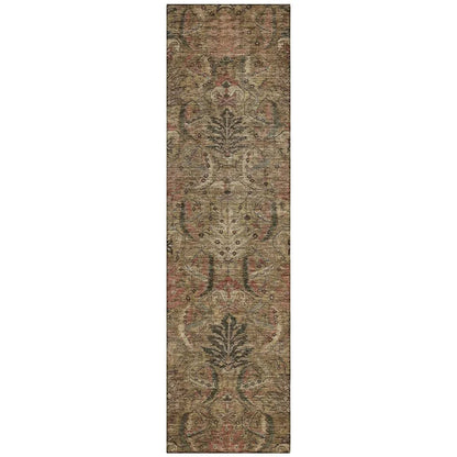 Rustica Brown Washable Indoor-Outdoor Rug-Outdoor Rugs-LOOMLAN Rugs-2'3" x 7'6"-LOOMLAN