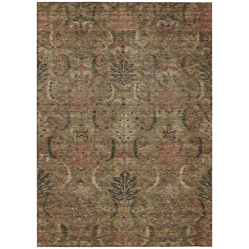 Rustica Brown Washable Indoor-Outdoor Rug-Outdoor Rugs-LOOMLAN Rugs-2'6" x 3'10"-LOOMLAN