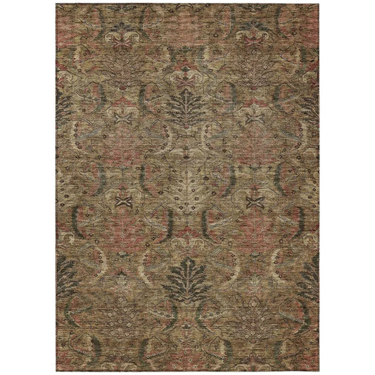 Rustica Brown Washable Indoor-Outdoor Rug-Outdoor Rugs-LOOMLAN Rugs-2'6" x 3'10"-LOOMLAN