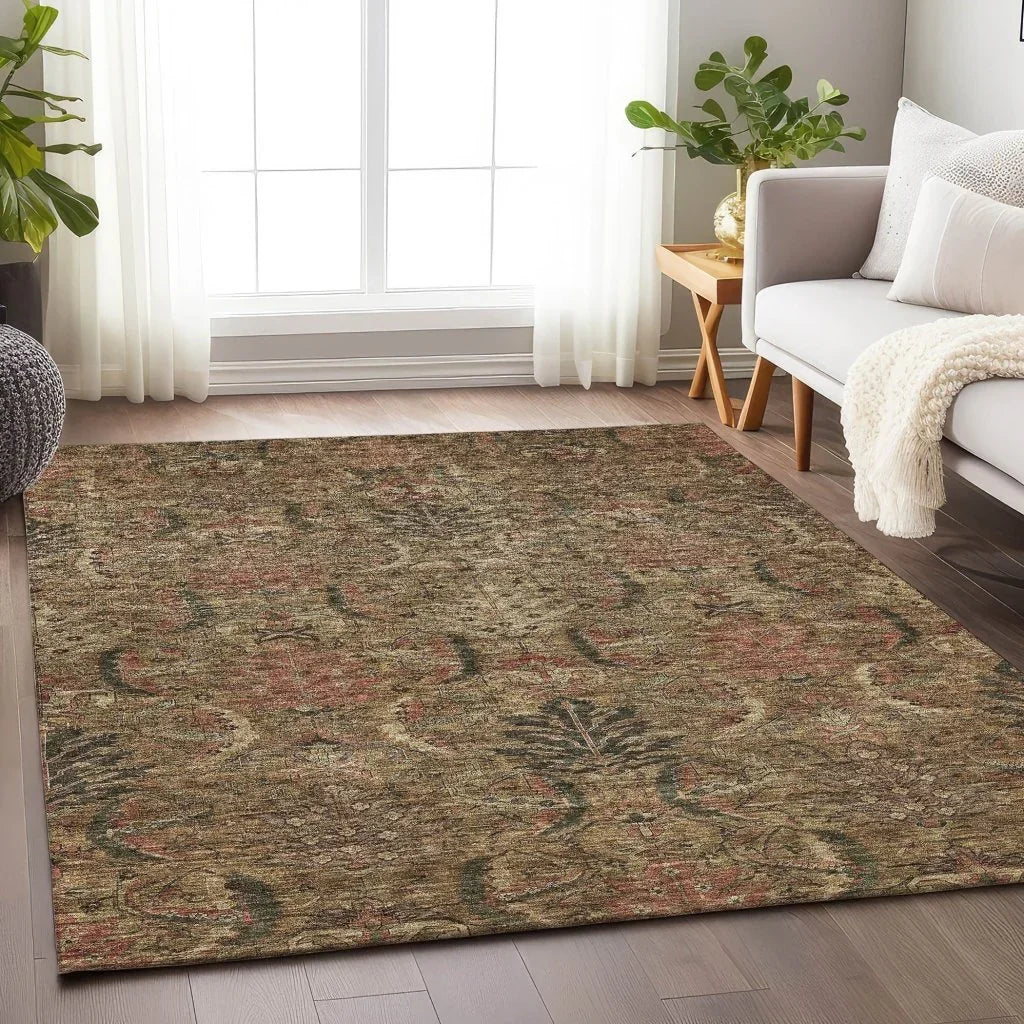 Rustica Brown Washable Indoor-Outdoor Rug-Outdoor Rugs-LOOMLAN Rugs-LOOMLAN