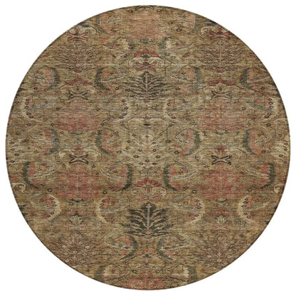 Rustica Brown Washable Indoor-Outdoor Rug-Outdoor Rugs-LOOMLAN Rugs-8' x 8'-LOOMLAN