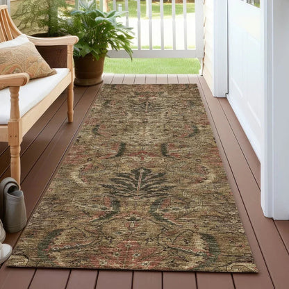 Rustica Brown Washable Indoor-Outdoor Rug-Outdoor Rugs-LOOMLAN Rugs-LOOMLAN