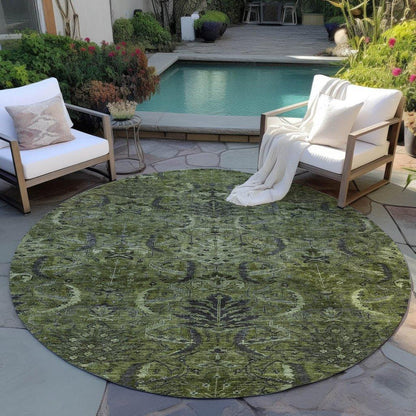 Rustica Green Washable Indoor-Outdoor Rug-Outdoor Rugs-LOOMLAN Rugs-LOOMLAN
