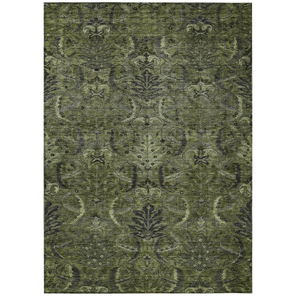 Rustica Green Washable Indoor-Outdoor Rug-Outdoor Rugs-LOOMLAN Rugs-2'6" x 3'10"-LOOMLAN