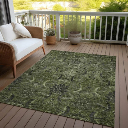Rustica Green Washable Indoor-Outdoor Rug-Outdoor Rugs-LOOMLAN Rugs-LOOMLAN