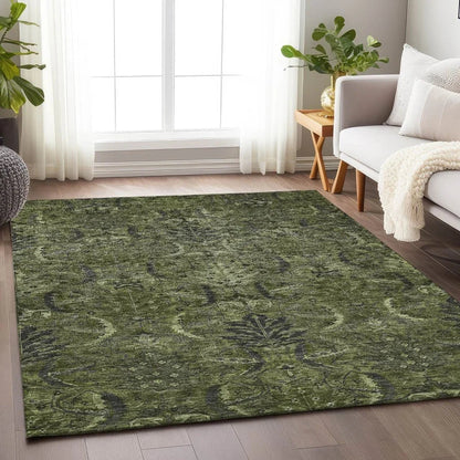Rustica Green Washable Indoor-Outdoor Rug-Outdoor Rugs-LOOMLAN Rugs-LOOMLAN