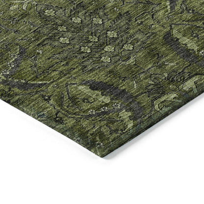 Rustica Green Washable Indoor-Outdoor Rug-Outdoor Rugs-LOOMLAN Rugs-LOOMLAN