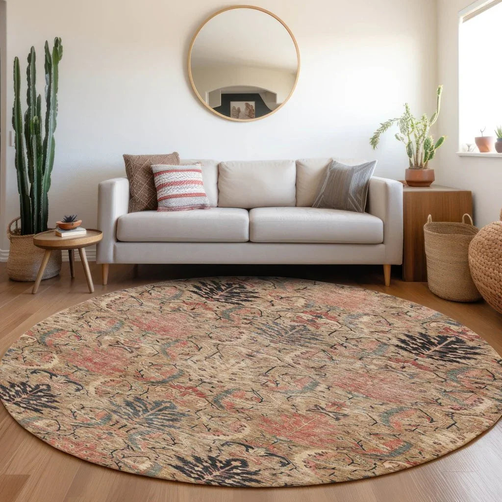 Rustica Khaki Washable Indoor-Outdoor Rug-Outdoor Rugs-LOOMLAN Rugs-LOOMLAN