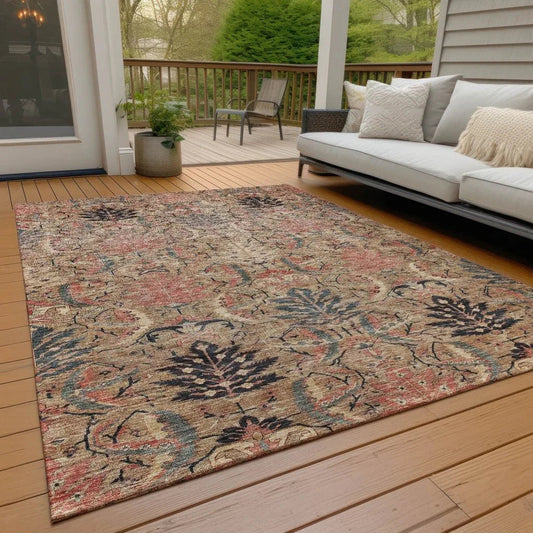 Rustica Khaki Washable Indoor-Outdoor Rug-Outdoor Rugs-LOOMLAN Rugs-LOOMLAN