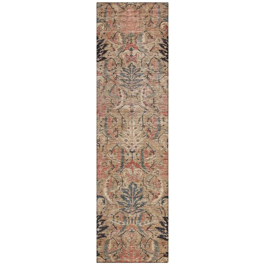 Rustica Khaki Washable Indoor-Outdoor Rug-Outdoor Rugs-LOOMLAN Rugs-2'3" x 7'6"-LOOMLAN