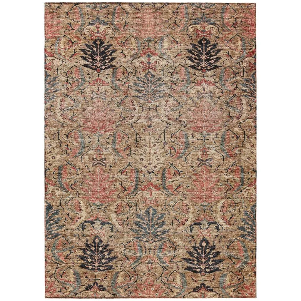 Rustica Khaki Washable Indoor-Outdoor Rug-Outdoor Rugs-LOOMLAN Rugs-2'6" x 3'10"-LOOMLAN