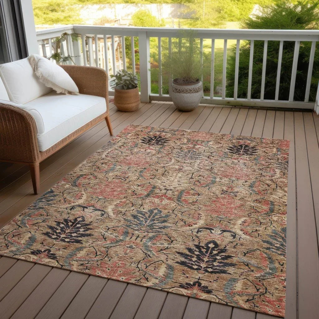 Rustica Khaki Washable Indoor-Outdoor Rug-Outdoor Rugs-LOOMLAN Rugs-LOOMLAN