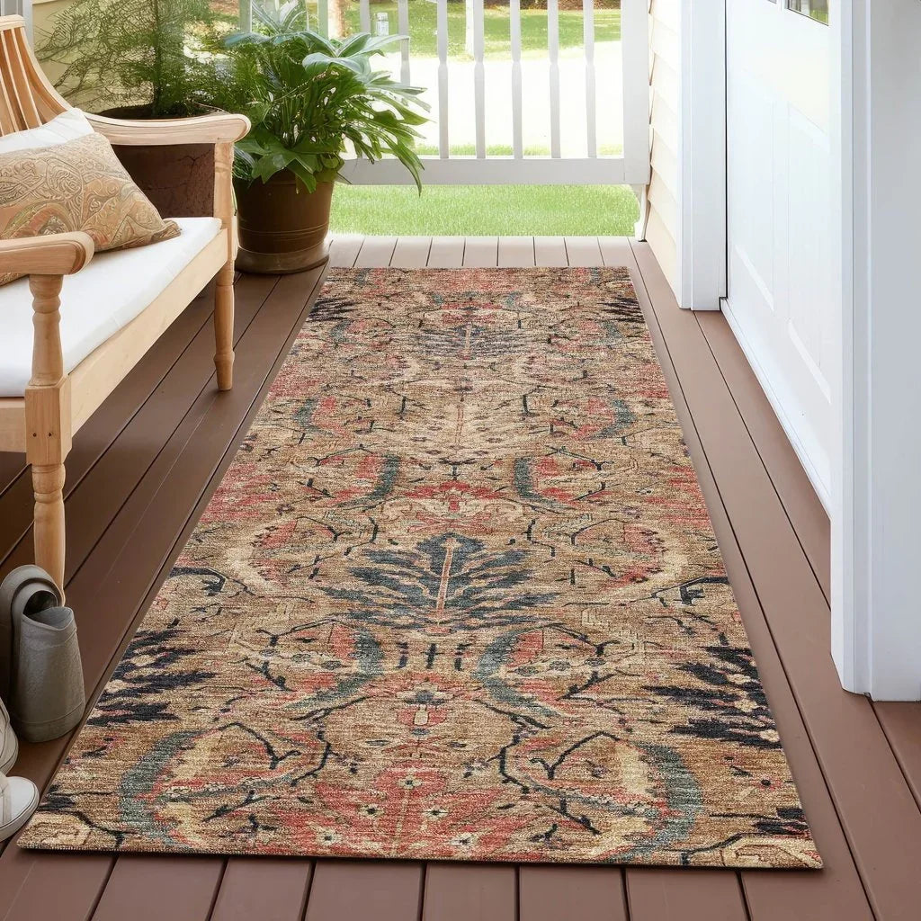 Rustica Khaki Washable Indoor-Outdoor Rug-Outdoor Rugs-LOOMLAN Rugs-LOOMLAN