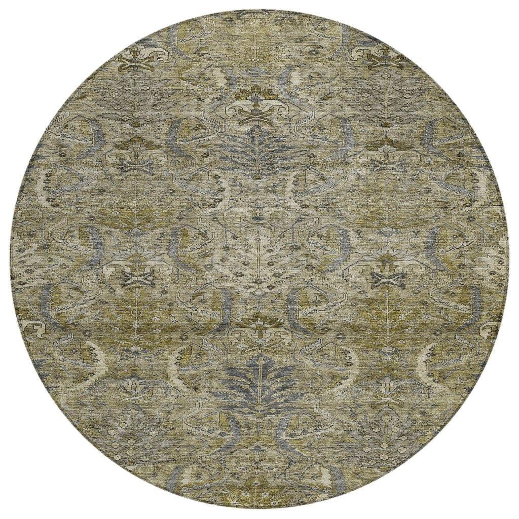 Rustica Taupe Washable Indoor-Outdoor Rug-Outdoor Rugs-LOOMLAN Rugs-8' x 8'-LOOMLAN