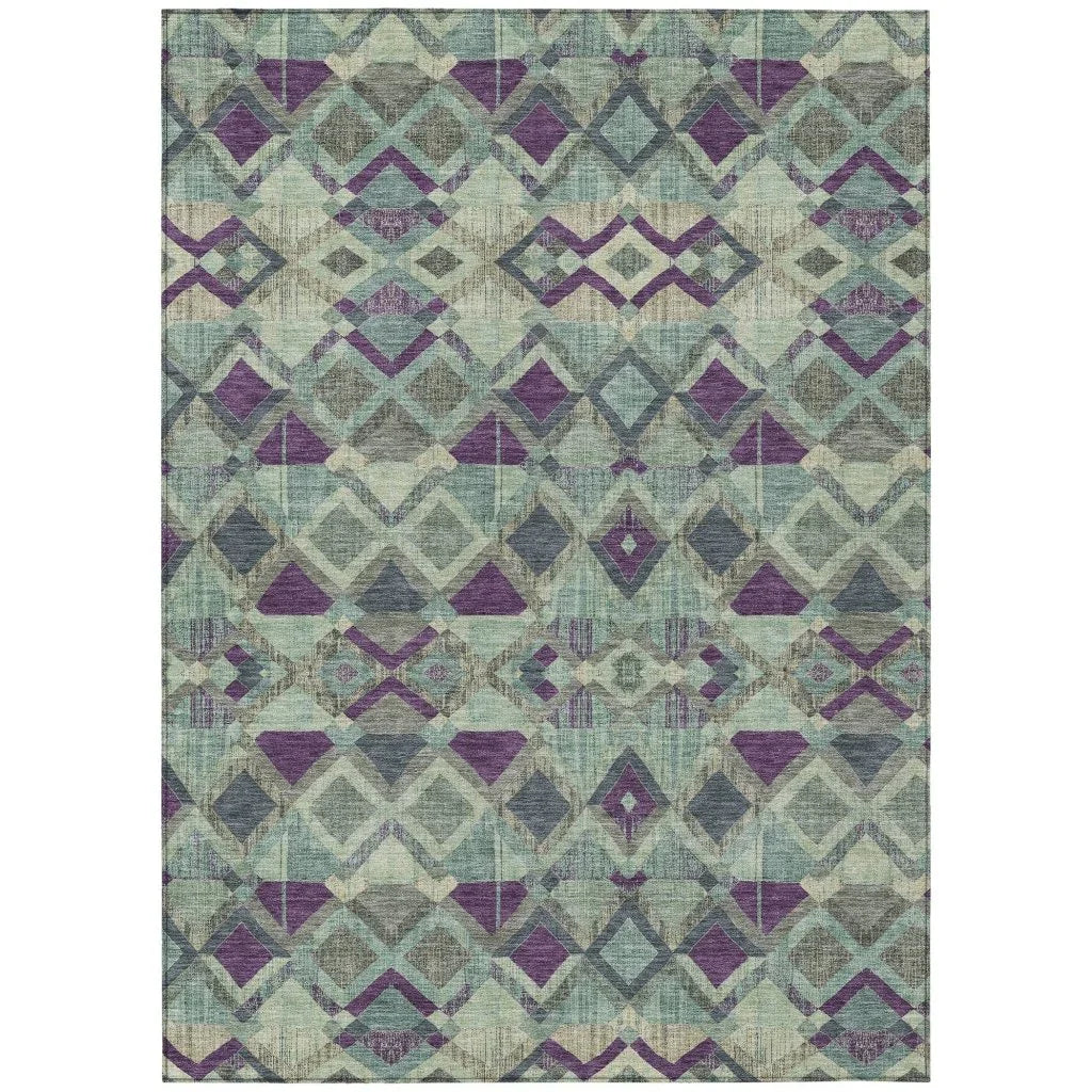 Rustira Blue Washable Indoor - Outdoor Rug - LOOMLAN - LOOMLAN Rugs - Outdoor Rugs