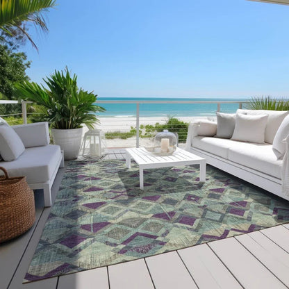 Rustira Blue Washable Indoor - Outdoor Rug - LOOMLAN - LOOMLAN Rugs - Outdoor Rugs