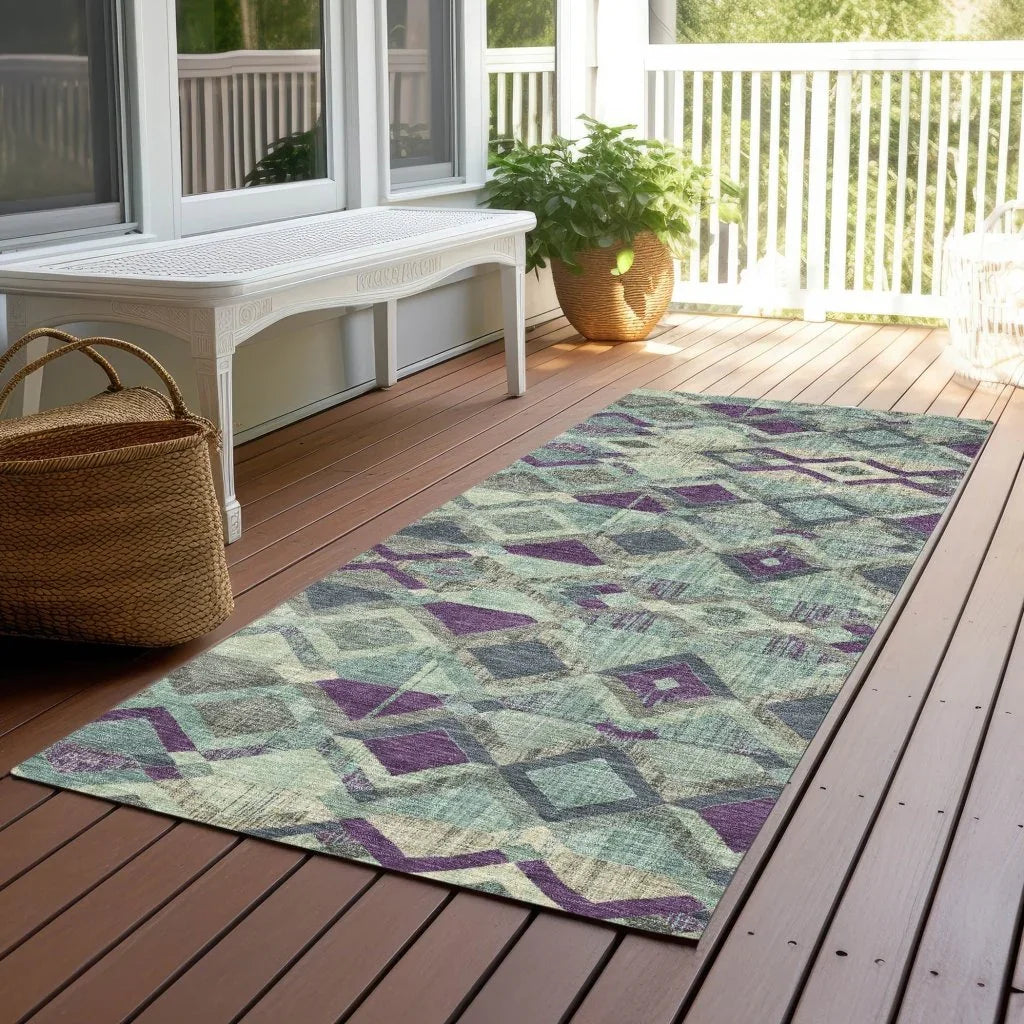 Rustira Blue Washable Indoor - Outdoor Rug - LOOMLAN - LOOMLAN Rugs - Outdoor Rugs