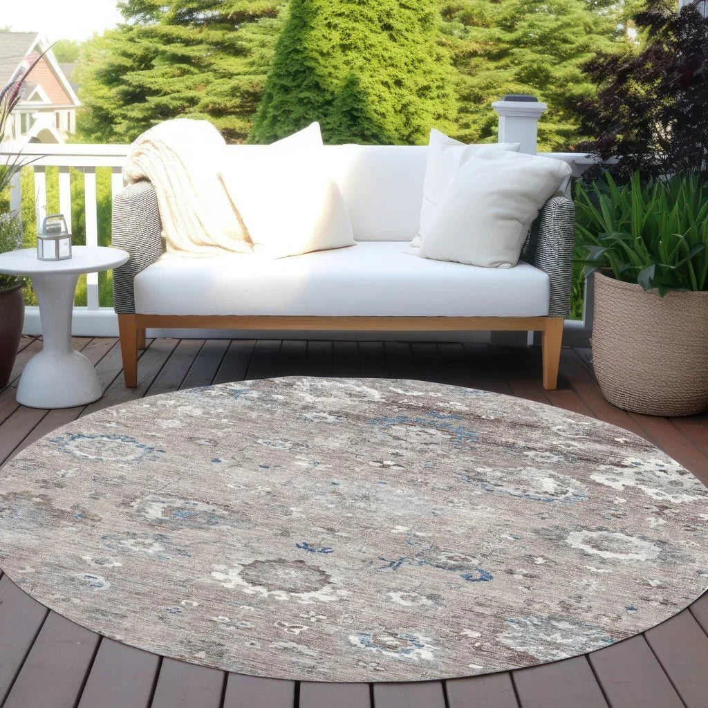 Ruvina Brown Washable Indoor - Outdoor Rug - LOOMLAN - LOOMLAN Rugs - Outdoor Rugs