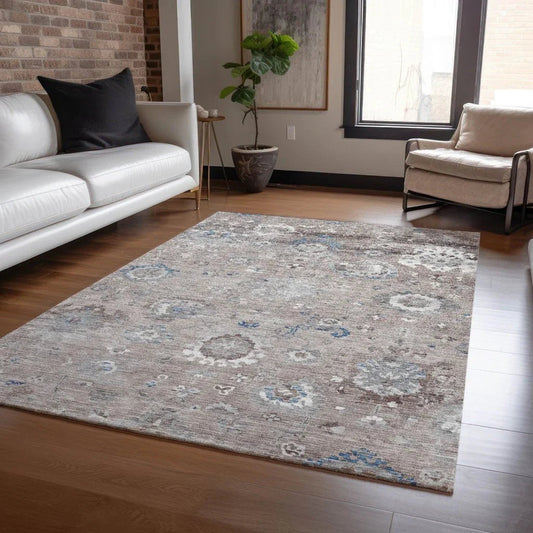 Ruvina Brown Washable Indoor - Outdoor Rug - LOOMLAN - LOOMLAN Rugs - Outdoor Rugs