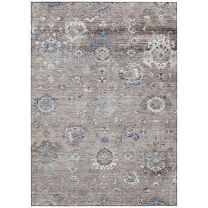 Ruvina Brown Washable Indoor - Outdoor Rug - LOOMLAN - LOOMLAN Rugs - Outdoor Rugs