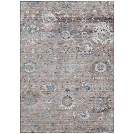 Ruvina Brown Washable Indoor - Outdoor Rug - LOOMLAN - LOOMLAN Rugs - Outdoor Rugs