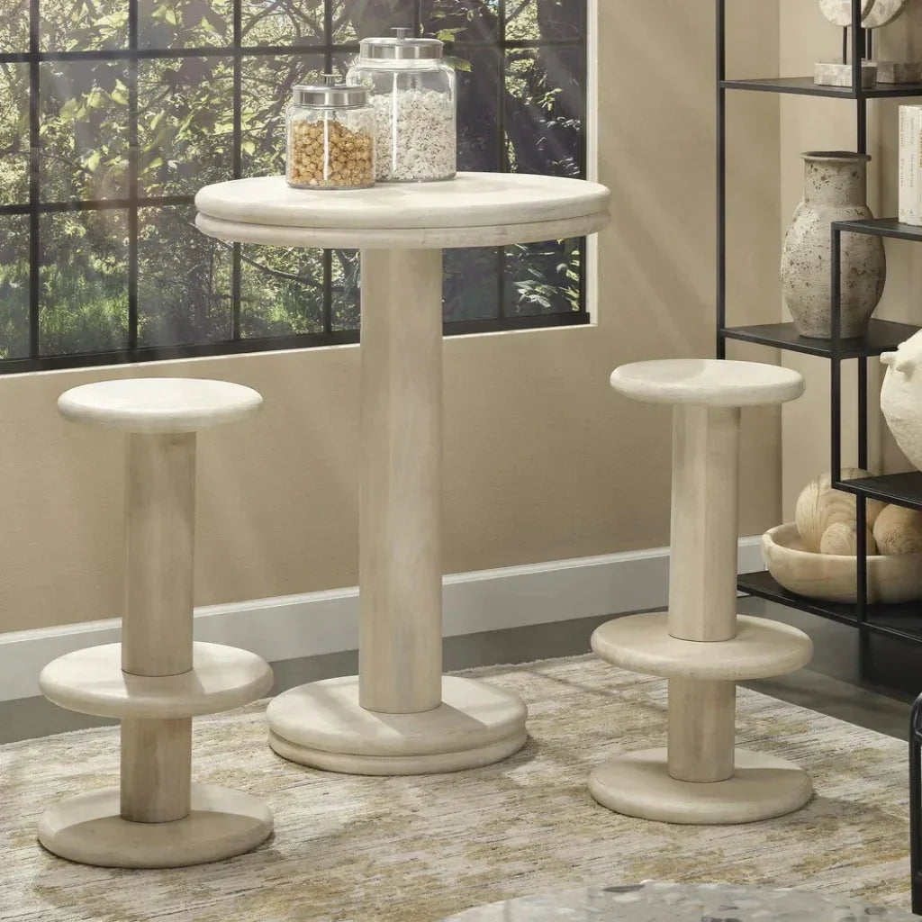 Rye Mango Wooden Elegant Barstool - LOOMLAN - Jamie Young - Bar Stools