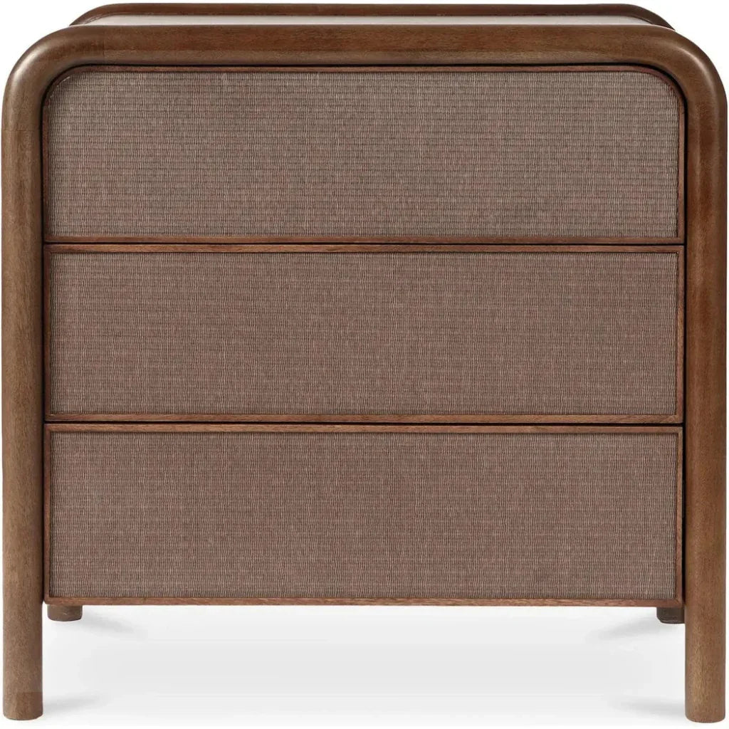 Rye Wood Warm Brown 3 Drawer Nightstand - LOOMLAN - Moe's Home - Nightstands